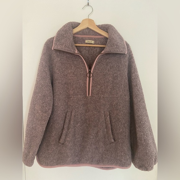 Madewell Jackets & Blazers - Madewell Polartec Pink Fleece Half Zip Jacket